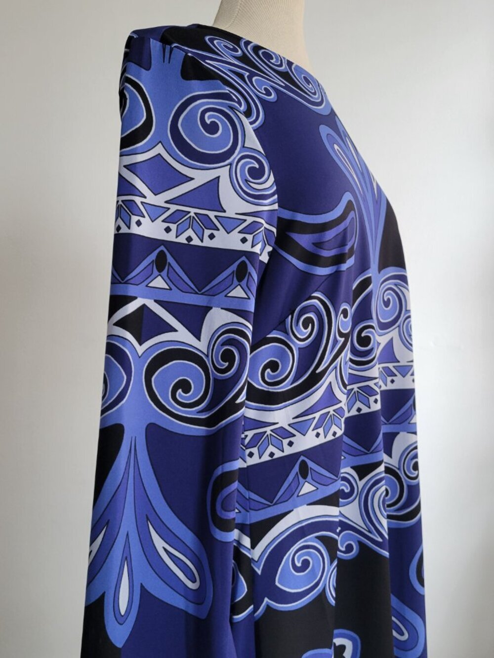 INC International Concepts Long-Sleeve Paisley Blues Geometric Dress (Size: M) - Picture 8 of 14